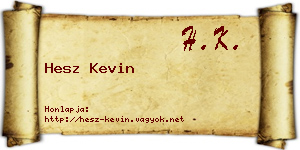 Hesz Kevin névjegykártya